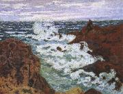 cesar franck an impressionist seascape storm at agay France oil painting artist